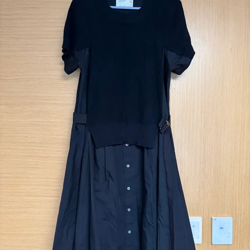 [SOLD OUT] [3] 사카이 포플린 믹스 니트 원피스 블랙