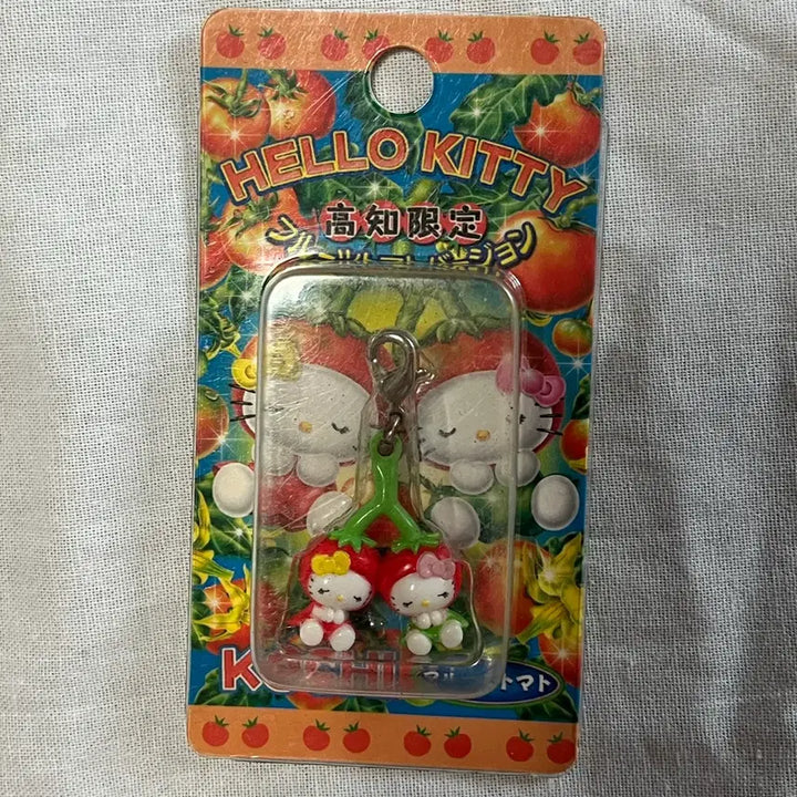 [BUNJANG] Sanrio Hello Kitty Vintage Gochi Tomato Kitty Strap Charm Set / 산리오 헬로키티 고전 고치 토마토 키티 지역 스트랩 방울 쌍둥이