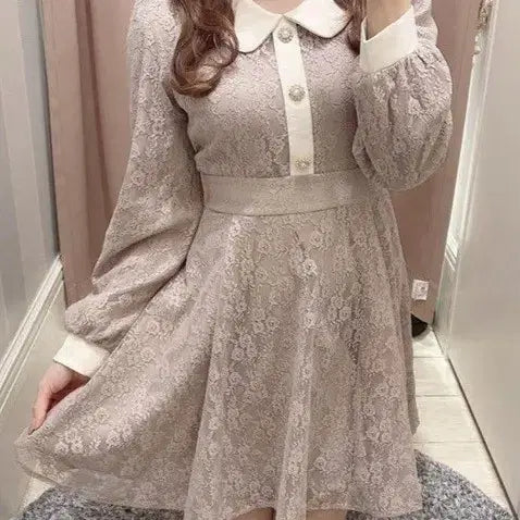 [BUNJANG] Evelyn Lace Embellished Dress / evelyn 에블린 비쥬 레이스 원피스