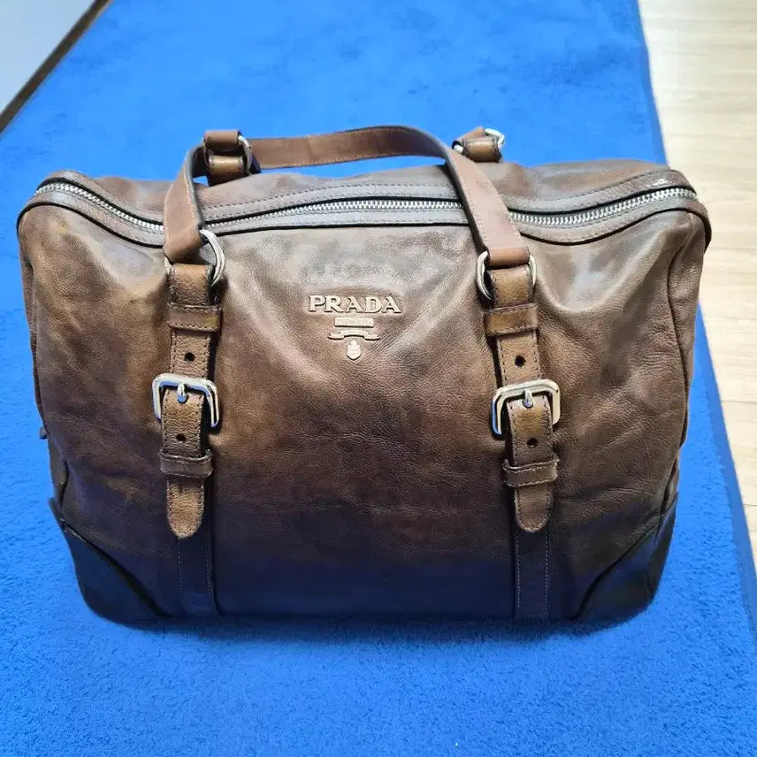[BUNJANG] Prada Vintage Brown Leather Tote Bag / 프라다 브라운 가죽 토드백