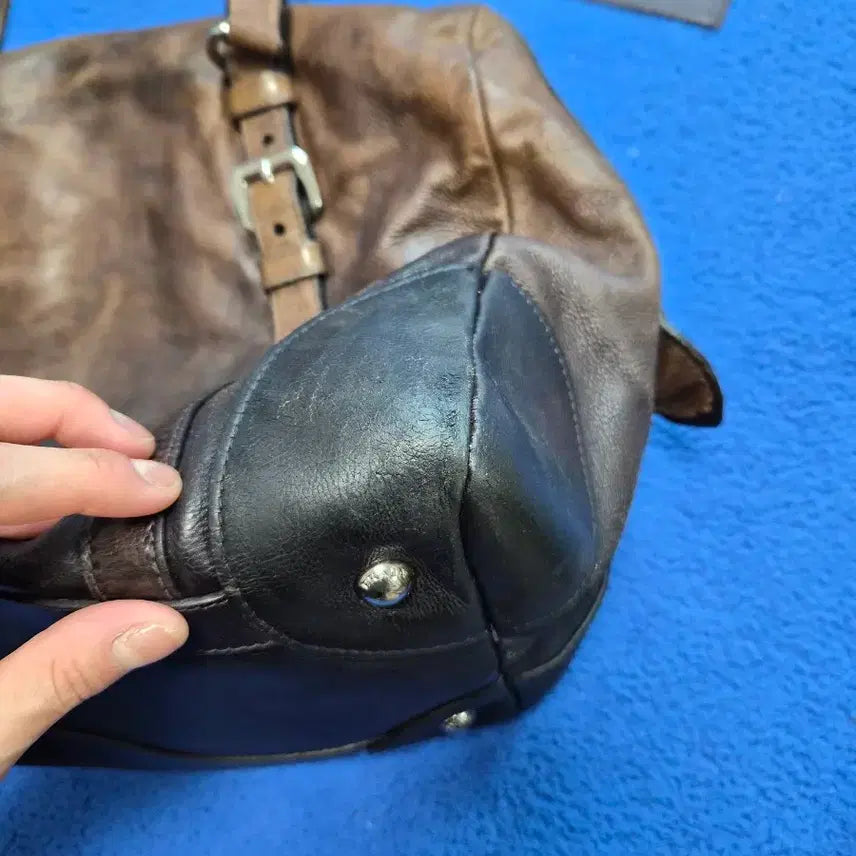 [BUNJANG] Prada Vintage Brown Leather Tote Bag / 프라다 브라운 가죽 토드백