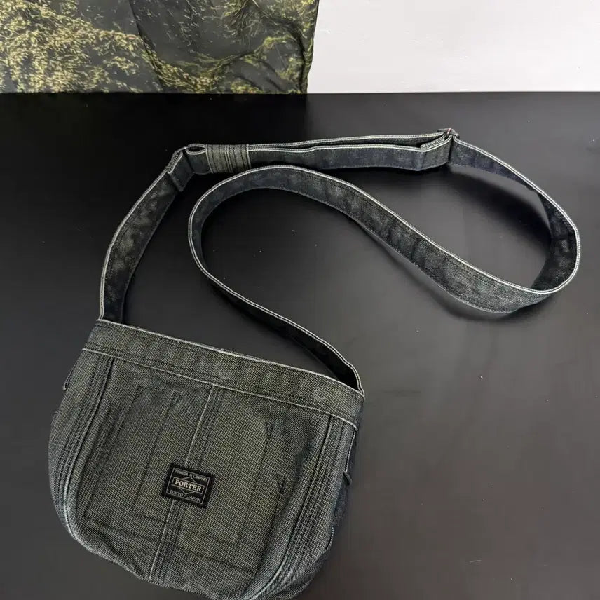 [BUNJANG] Porter Denim Crossbody Bag / Porter 포터 데님 크로스백