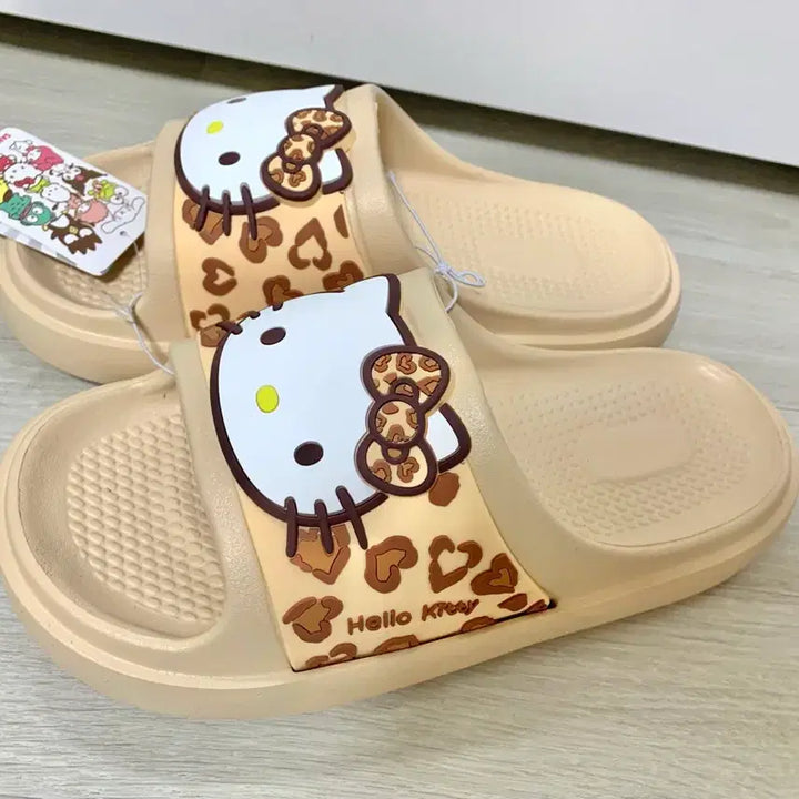 [BUNJANG] Sanrio Hello Kitty Leopard Tote Bag + Slipper Set (250mm) / (2개세트가격) 산리오 헬로키티 호피 레오파드 토트백+슬리퍼250mm