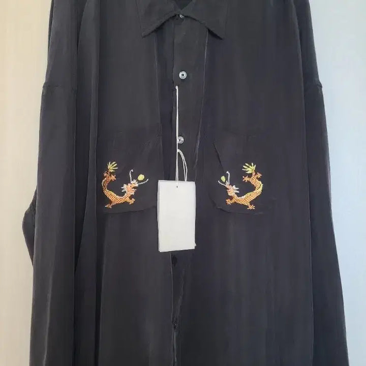 [BUNJANG] Anselm Aging Embroidery Shirt Black / [2] 안셀름 AGING EMBROIDERY SHIRT 셔츠 블랙