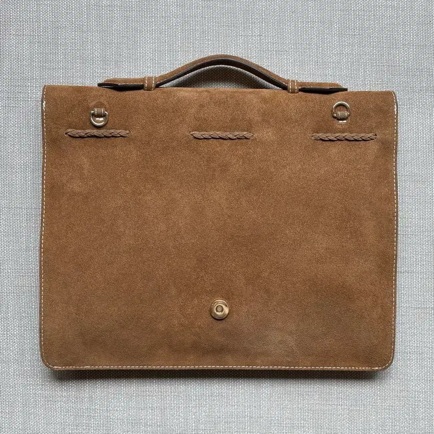 [BUNJANG] Thomas Brown Suede Tassel Briefcase / [28 x 35.5] 토마스 브라운 스웨이드 태슬 브리프케이스