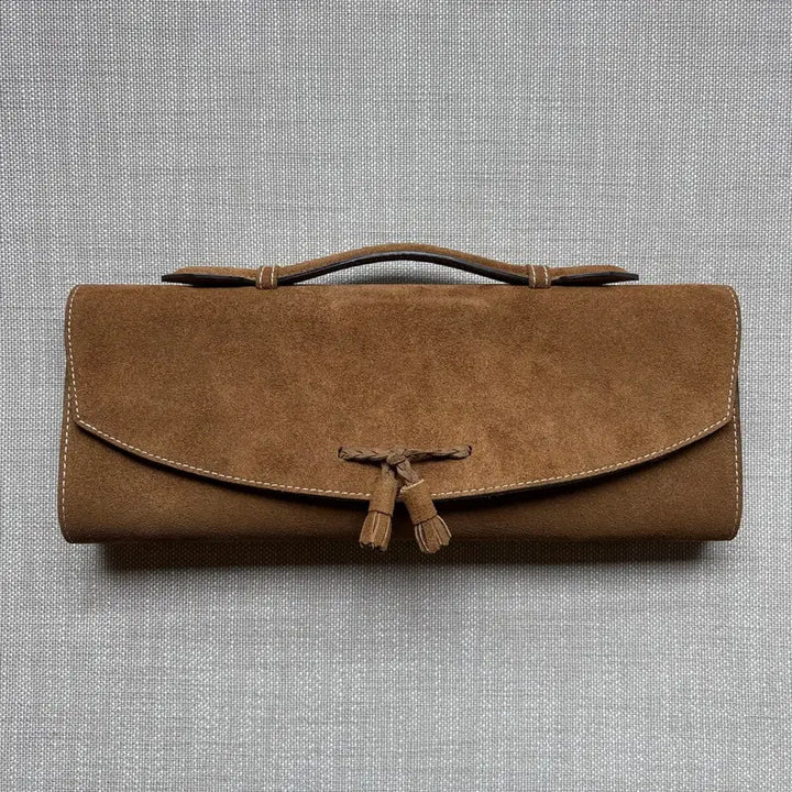 [BUNJANG] Thomas Brown Suede Tassel Briefcase / [28 x 35.5] 토마스 브라운 스웨이드 태슬 브리프케이스