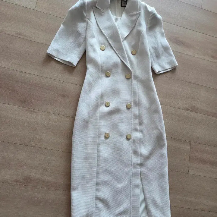 [BUNJANG] Moje Spie Double Button Dress Ivory / 모조에스핀 원피스