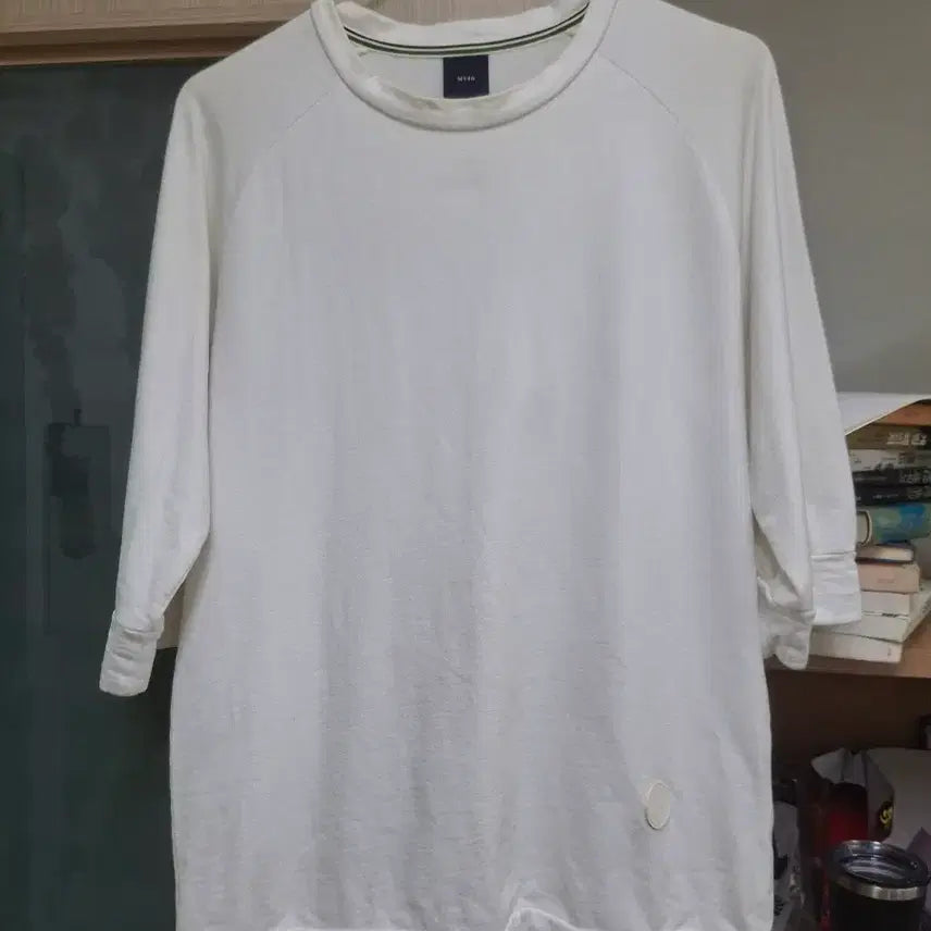 [BUNJANG] MVIO White 7-Sleeve T-Shirt / MVIO 화이트 7부 소매 티셔츠