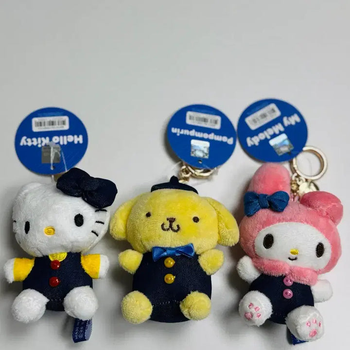 [BUNJANG] Sanrio Denim Doll Keychain (Kitty, Pompompurin, My Melody) - 8cm, Authentic, New / 산리오 데님 인형 키링 새상품 정품 8cm(키티, 폼폼푸린, 마이멜로디)
