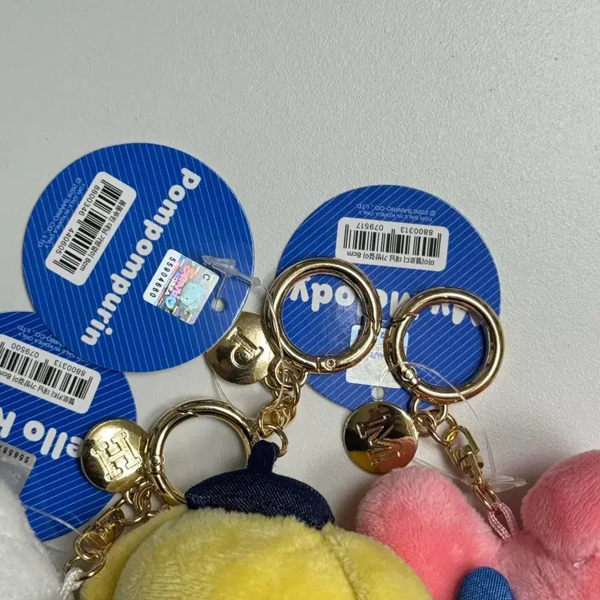 [BUNJANG] Sanrio Denim Doll Keychain (Kitty, Pompompurin, My Melody) - 8cm, Authentic, New / 산리오 데님 인형 키링 새상품 정품 8cm(키티, 폼폼푸린, 마이멜로디)
