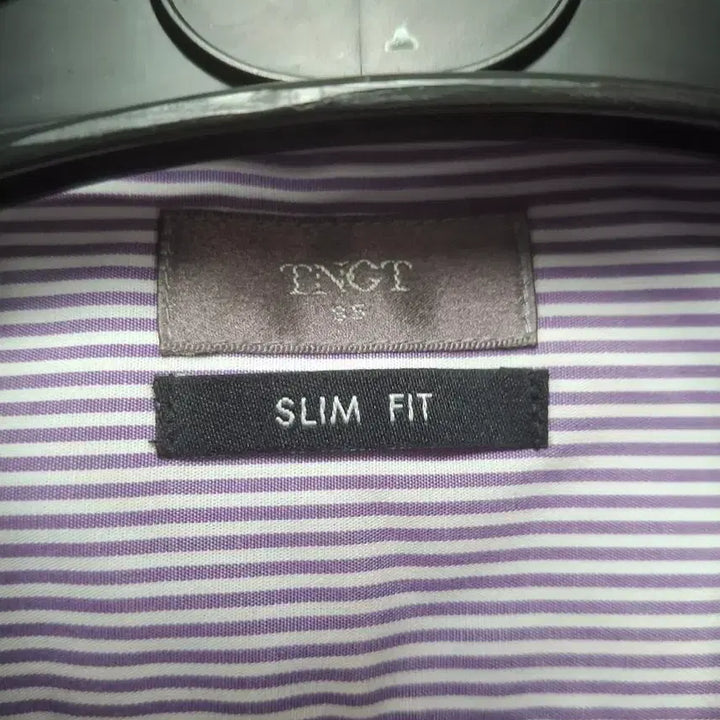 [BUNJANG] TNGT Slim Fit Purple Stripe Short Sleeve Shirt 95 / TNGT 슬림핏 퍼플 스트라이프 반팔 셔츠 95