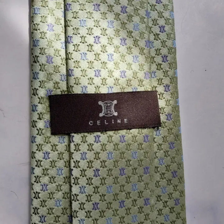 [BUNJANG] Celine Triomphe Jacquard Silk Tie / 셀린느 실크 민트 트리오페 자수 넥타이 9.1cm A+등급 K2556