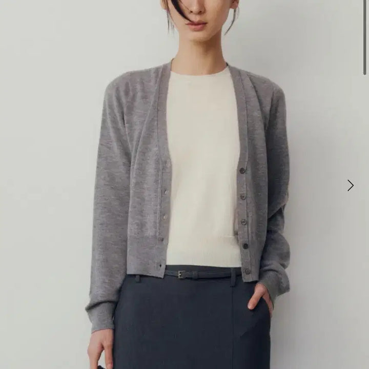 [BUNJANG] Siero Rona Wool 100% Cardigan - Gray / 시에 로나 울 100 가디건 그레이