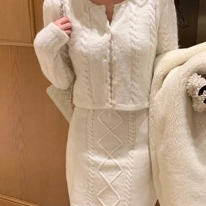 [BUNJANG] Sheschic Siye Winter Bolero Cardigan Ivory / (택o새상품) 샵시예 시예 윈터 볼레로 가디건 아이