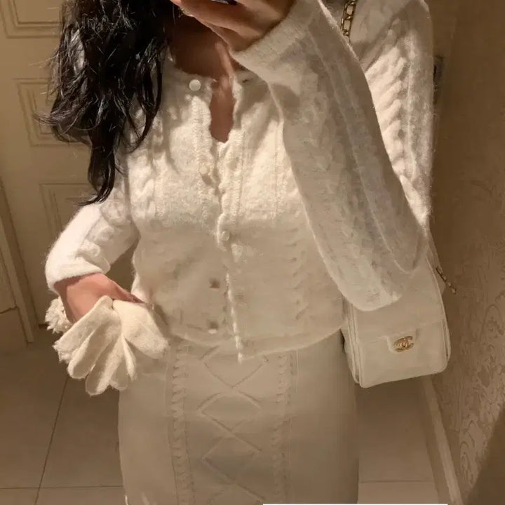 [BUNJANG] Sheschic Siye Winter Bolero Cardigan Ivory / (택o새상품) 샵시예 시예 윈터 볼레로 가디건 아이