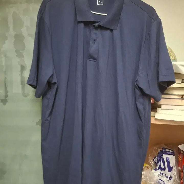 [BUNJANG] Navy XL Collar Short Sleeve T-Shirt / 네이비 XL 카라 반팔 티셔츠