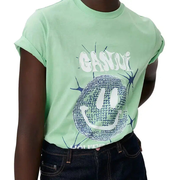 [BUNJANG] GANNI Green Short Sleeve T-shirt / [새상품] GANNI 가니 반팔티셔츠 그린 S사이즈