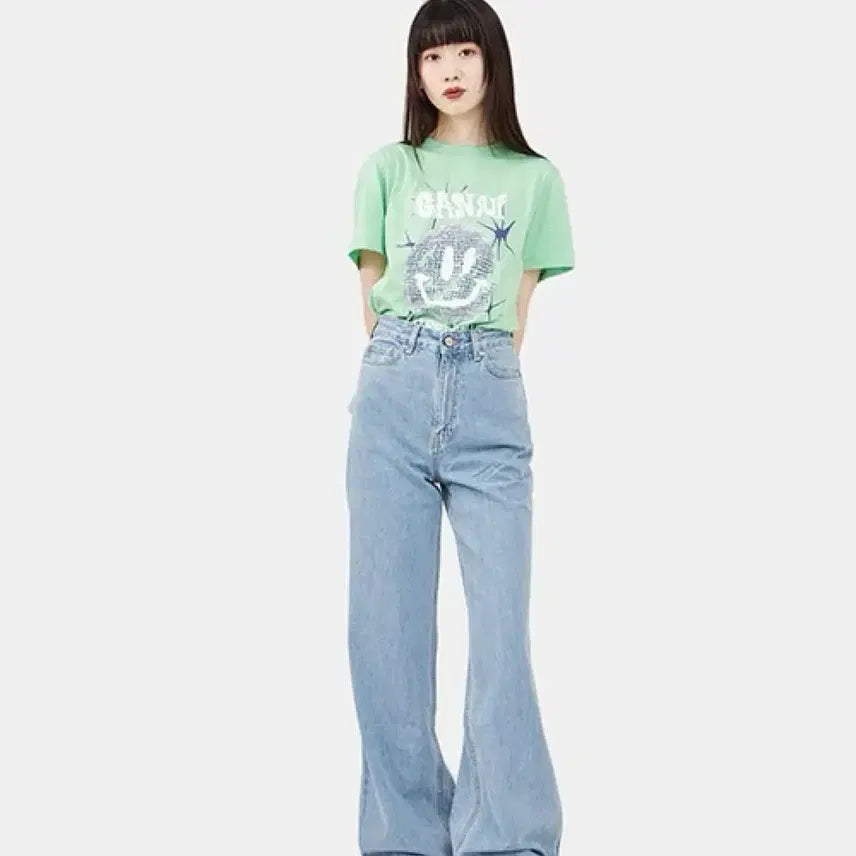[BUNJANG] GANNI Green Short Sleeve T-shirt / [새상품] GANNI 가니 반팔티셔츠 그린 S사이즈