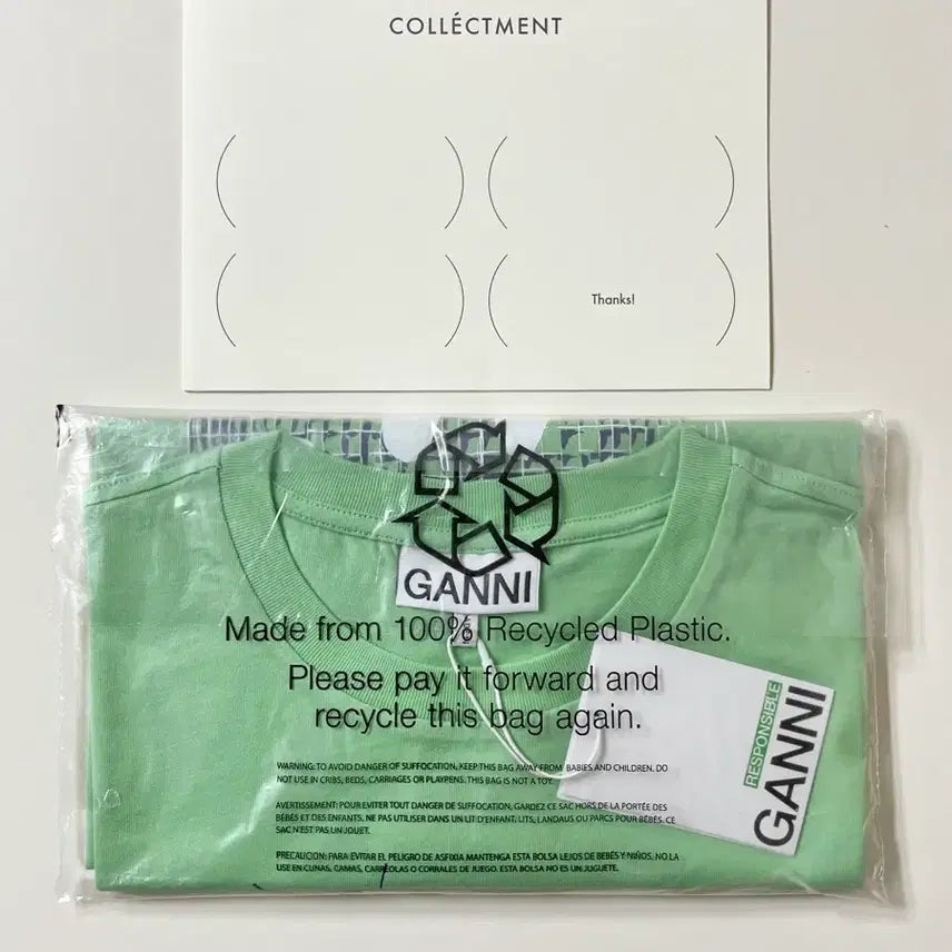 [BUNJANG] GANNI Green Short Sleeve T-shirt / [새상품] GANNI 가니 반팔티셔츠 그린 S사이즈