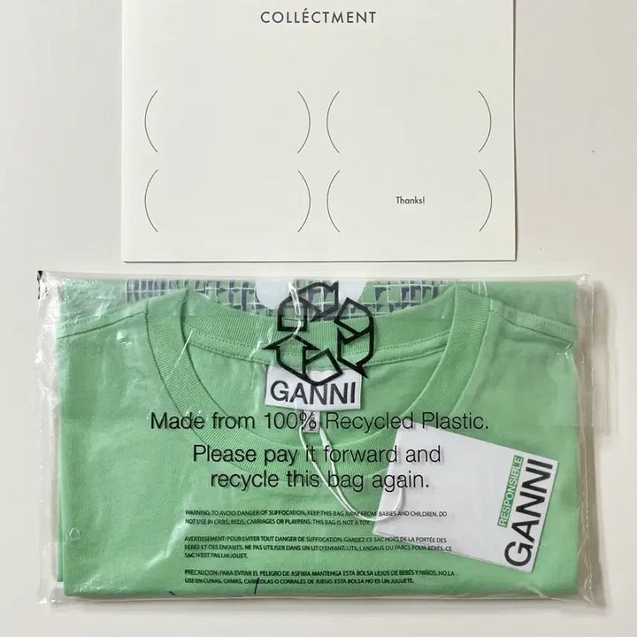 [BUNJANG] GANNI Green Short Sleeve T-shirt / [새상품] GANNI 가니 반팔티셔츠 그린 S사이즈