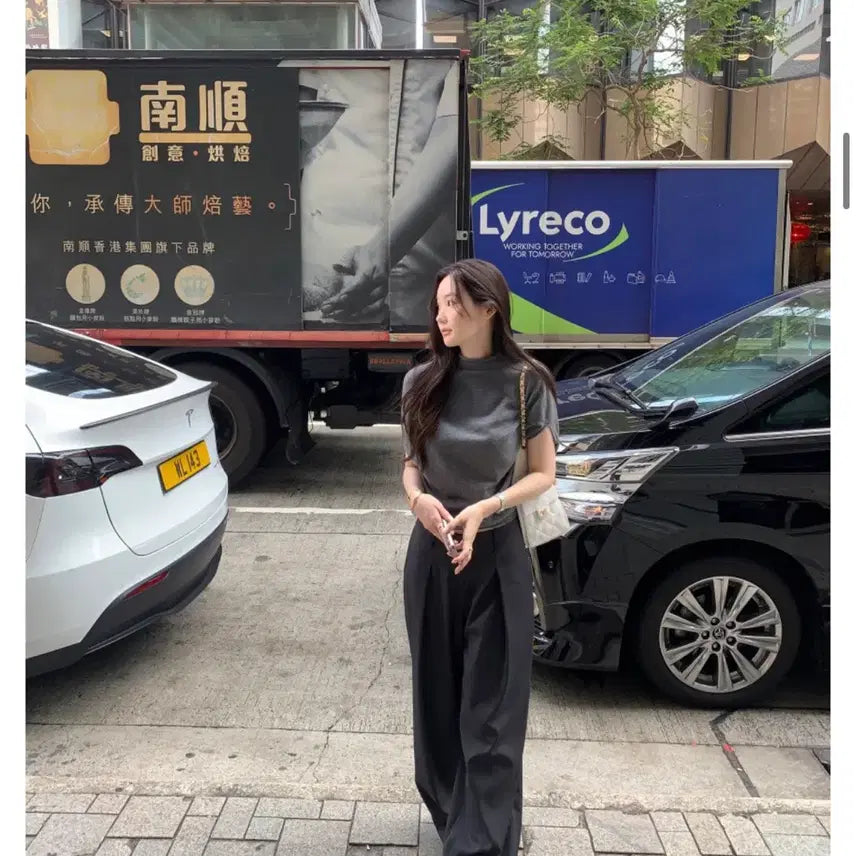 [BUNJANG] Obzest Veil Knit &amp; Slacks Set / 오브제스트 베일니트 + 슬랙스 새상품