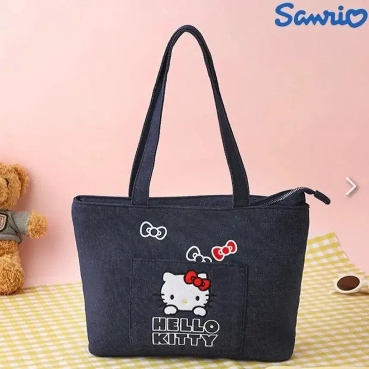 [BUNJANG] Sanrio Hello Kitty Denim Tote Bag / 산리오 헬로키티 데님 토트백