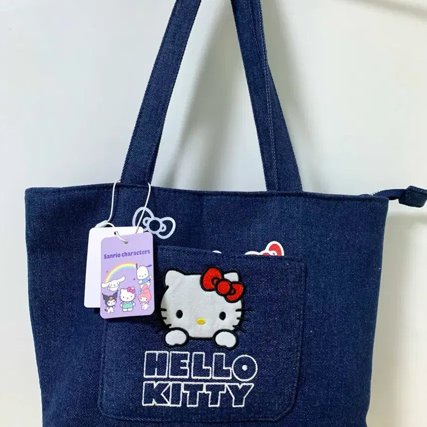 [BUNJANG] Sanrio Hello Kitty Denim Tote Bag / 산리오 헬로키티 데님 토트백