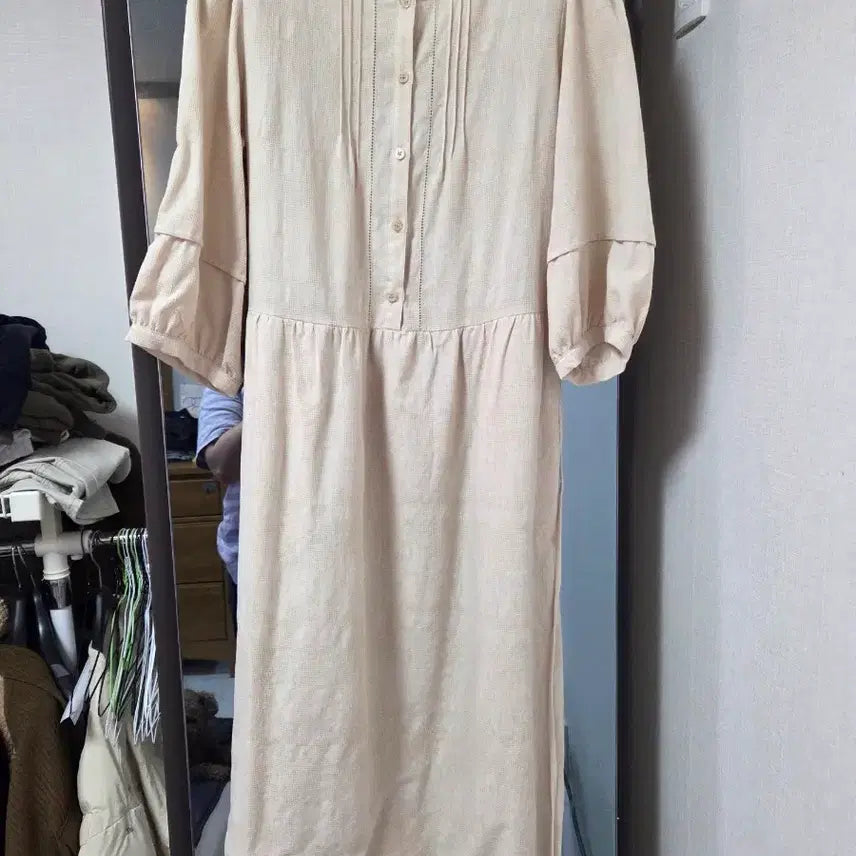 [BUNJANG] Thursday Island Linen Blend Long Dress Beige M / 써스데이아일랜드 원피스 m