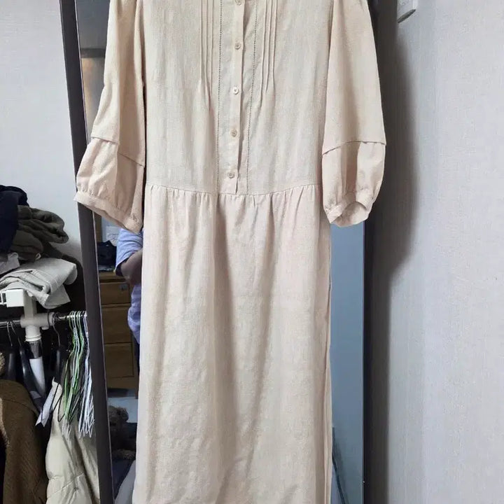 [BUNJANG] Thursday Island Linen Blend Long Dress Beige M / 써스데이아일랜드 원피스 m