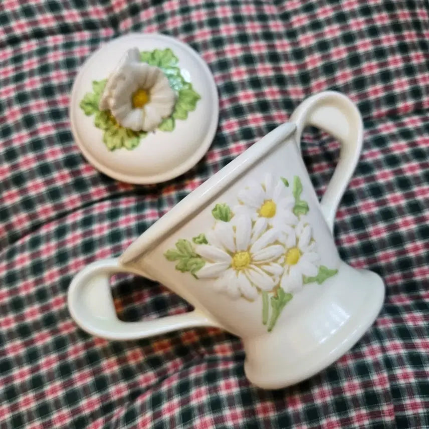 [BUNJANG] Metlox Poppytrail Sculptured Daisy Sugar Bowl / 미국 빈티지 멧락스 데이지 슈가볼 그릇