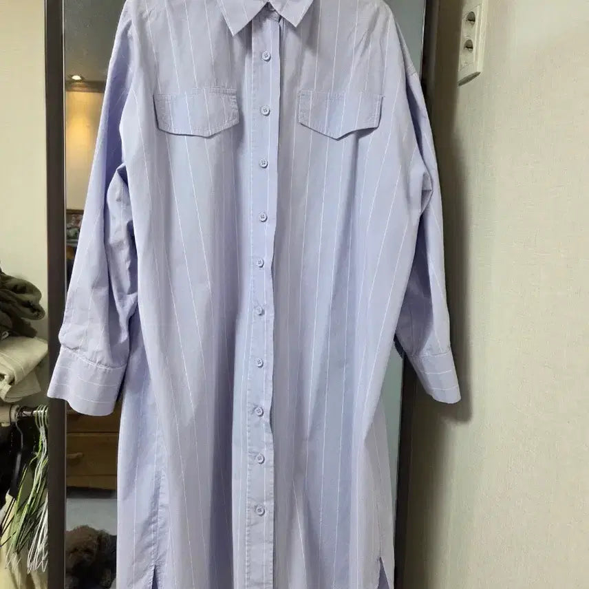 [BUNJANG] The Izat Striped Shirt Dress / 더아이잗 셔츠원피스