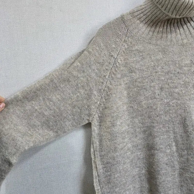 [BUNJANG] Light Gray Knit Dress / 라이트 그레이 여자 니트 원피스 FREE M7128