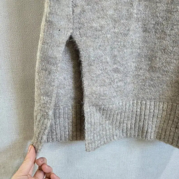 [BUNJANG] Light Gray Knit Dress / 라이트 그레이 여자 니트 원피스 FREE M7128