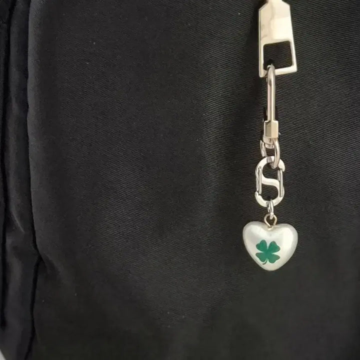 [BUNJANG] Clover Heart Keyring / 양면 클로버 하트 키링 / 미니 키링 / 가방 키홀더