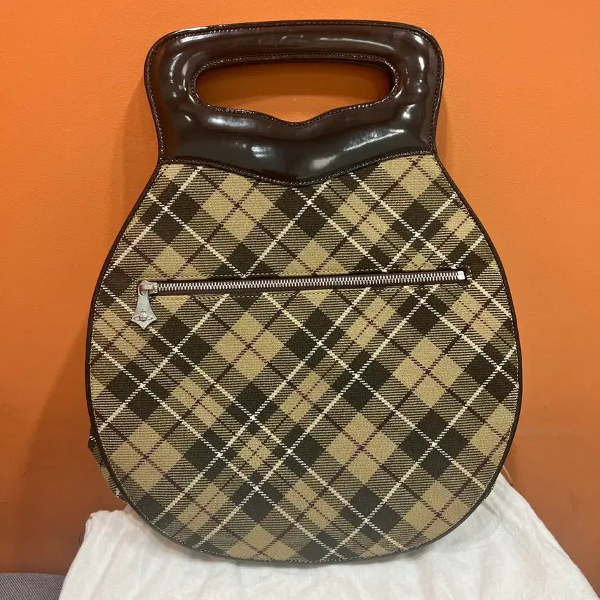 [BUNJANG] Vivienne Westwood Tartan Check Canvas Tote Bag / [정품] 비비안웨스트우드 타탄체크 캔버스 리얼 송치 토트백