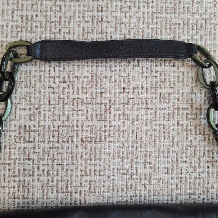 [BUNJANG] Matinkim Black Leather Chain Shoulder Bag / 마뗑킴 블랙 레더 체인 숄더백