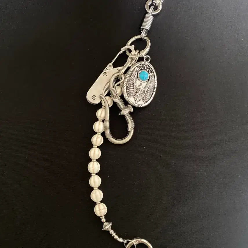 [BUNJANG] Vintage Ethnic Beaded Chain Keychain / 빈티지  에스닉 비즈 체인 키링