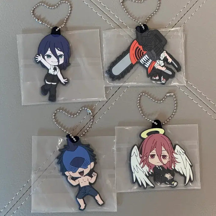 [BUNJANG] Chainsaw Man Ichiban Kuji Prize I Rubber Keychain Set - Reze, Angel, Beam / 체인소맨 쿠지 제일복권 I상 고무 러버 키링 일괄 레제 천사 빔