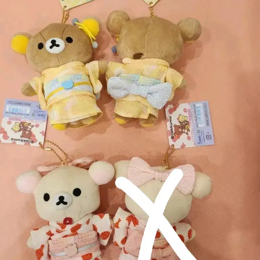[BUNJANG] Rilakkuma Korilakkuma Yukata Doll Keyrings 3 Type Bundle Set / 리락쿠마 코리락쿠마 유카타 인형 키링 3종 일괄