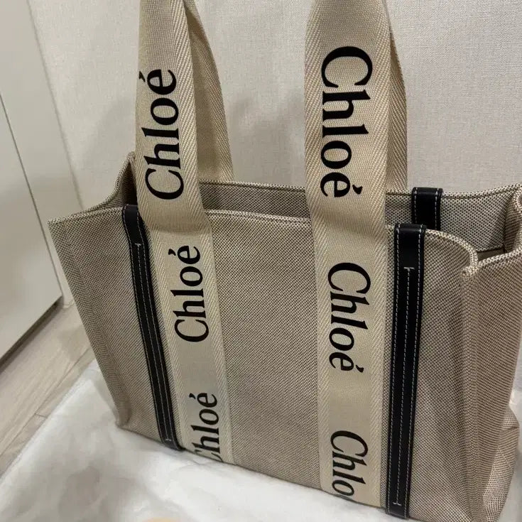 [SOLD OUT] 끌로에 Chloe 토트백 우디 카바스백 네이비/캔버스백