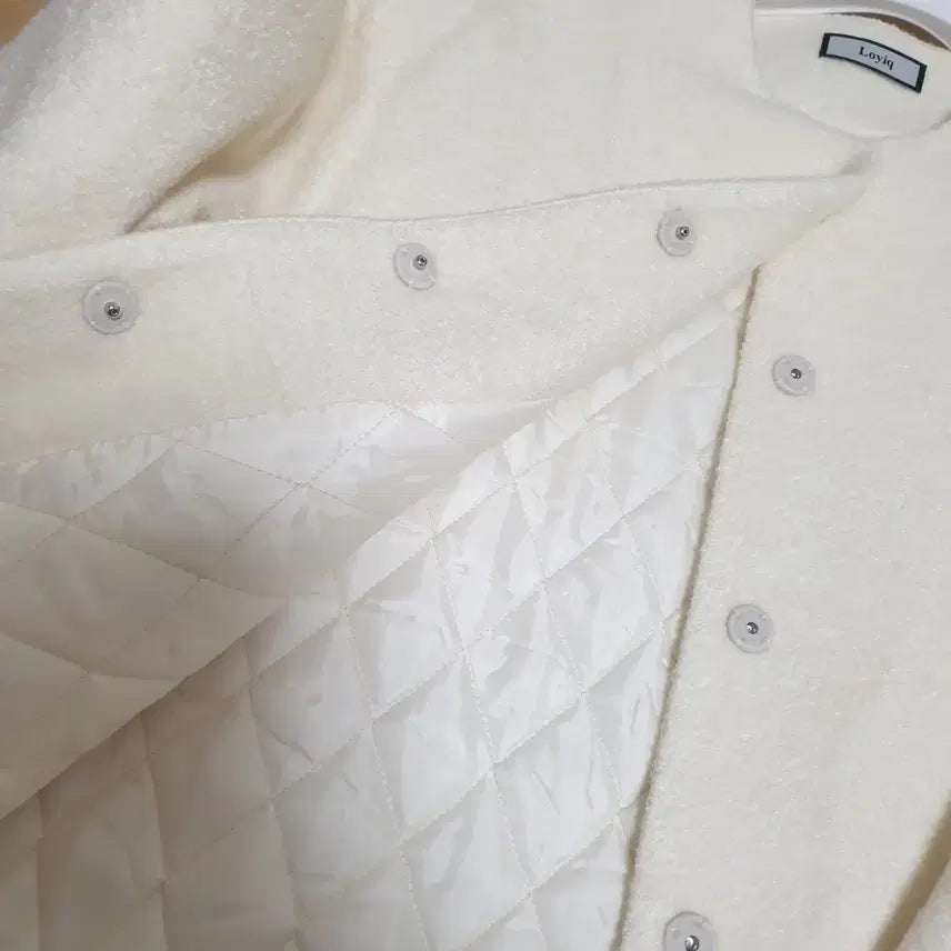 [BUNJANG] Loike Quilted Half Coat Cream / 로이크 누빔 하프 코트 blucle half coat cream