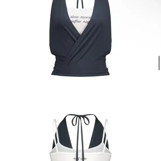 [BUNJANG] As If Cali Layered Halter Sleeveless Top / 에즈이프캘리 LAYERD HALTER SLEEVELESS DARK N