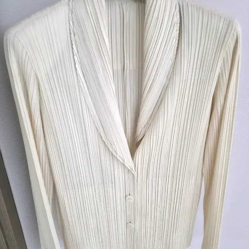 [BUNJANG] Pleats Please Beige Cardigan Jacket / 플리츠플리즈 자켓