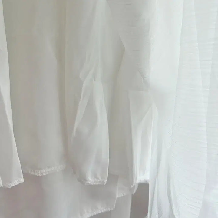 [BUNJANG] White Chiffon Blouse with Belt Set / (새상품) 화이트 쉬폰 블라우스 벨트 세트