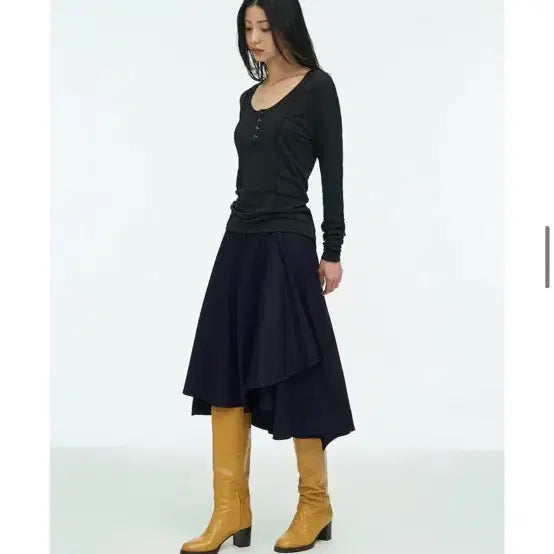 [BUNJANG] Angae Navy Multi-Panel Skirt (Size 001) / 앙개 스커트 001사이즈
