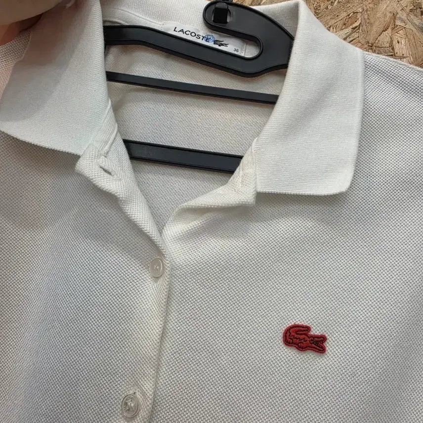 [BUNJANG] Lacoste Color Block Polo Dress / 라코스테 화이트/레드 블록 PK 원피스 36