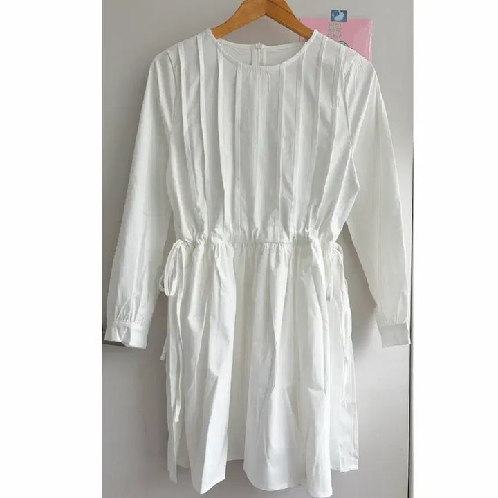 [BUNJANG] White Pintuck Midi Dress / (새상품) 화이트 핀턱 미디 원피스