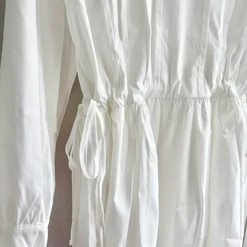 [BUNJANG] White Pintuck Midi Dress / (새상품) 화이트 핀턱 미디 원피스