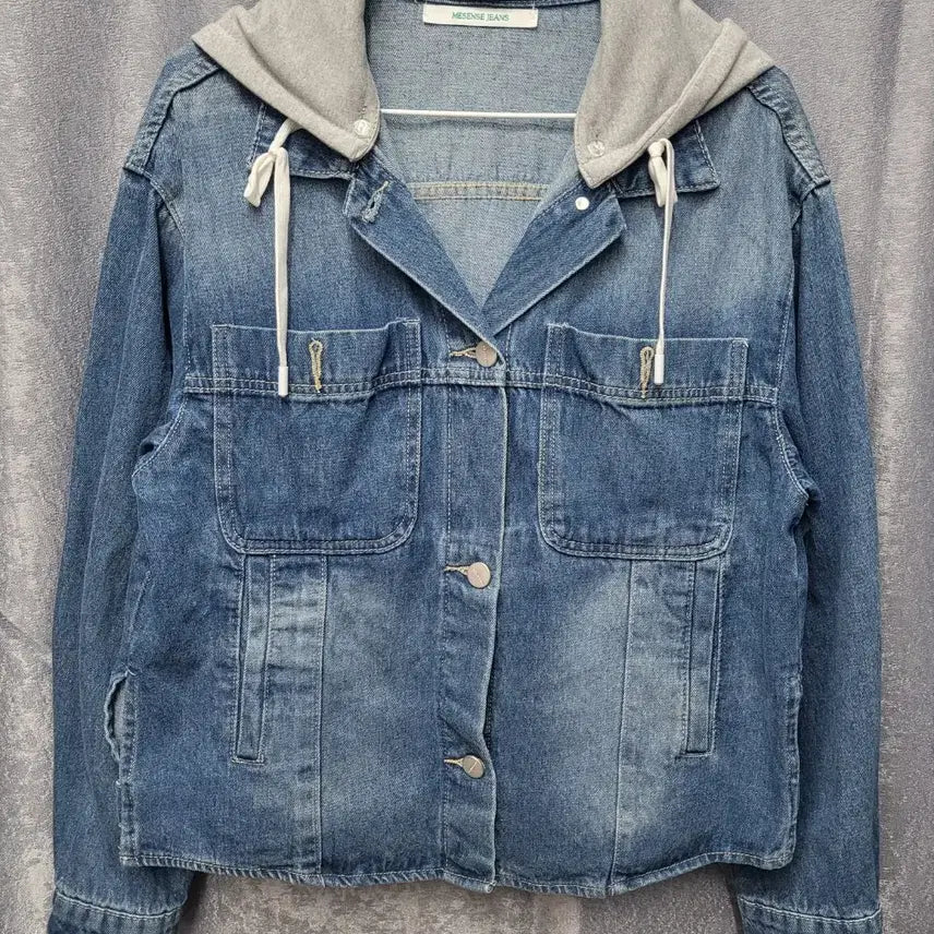 [BUNJANG] MESENSE Layered Hooded Denim Jacket / MESENSE JEANS 후드 청자켓 (레이어드형)
