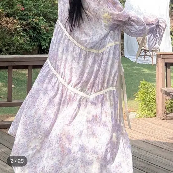 [BUNJANG] FackTheDonald Naked Morning Robe Flower Pattern Long Robe / 팩더널드 네이키드 모닝 로브 플라워 패턴 롱 로브